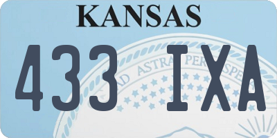 KS license plate 433IXA