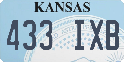 KS license plate 433IXB