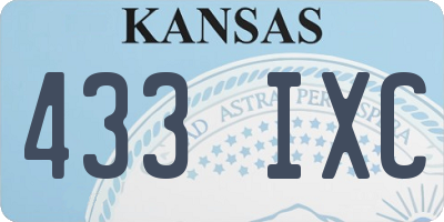 KS license plate 433IXC