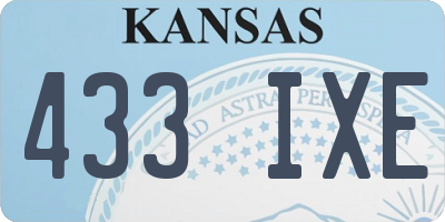 KS license plate 433IXE