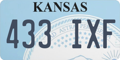 KS license plate 433IXF