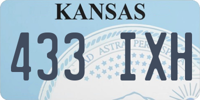 KS license plate 433IXH