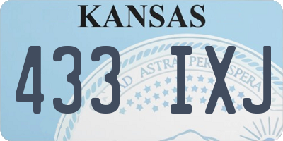 KS license plate 433IXJ