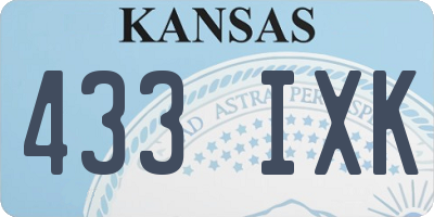 KS license plate 433IXK