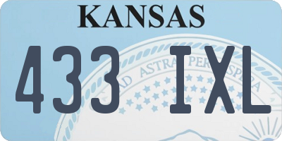 KS license plate 433IXL