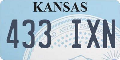 KS license plate 433IXN