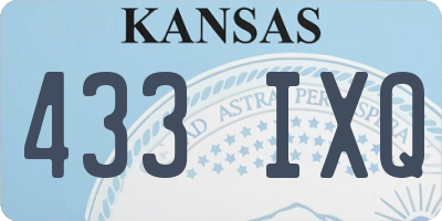 KS license plate 433IXQ