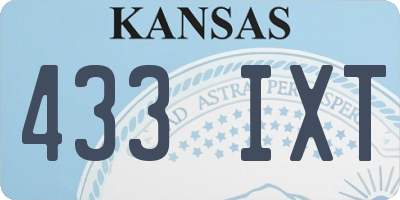KS license plate 433IXT