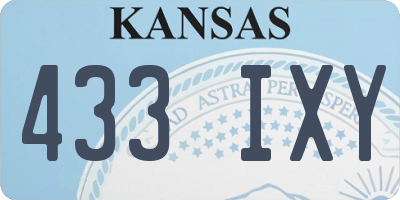 KS license plate 433IXY