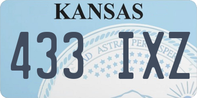 KS license plate 433IXZ
