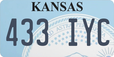 KS license plate 433IYC