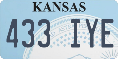 KS license plate 433IYE