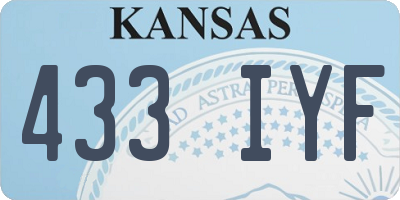 KS license plate 433IYF