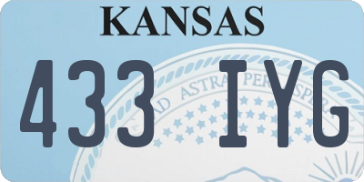 KS license plate 433IYG