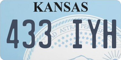 KS license plate 433IYH