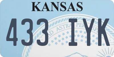 KS license plate 433IYK