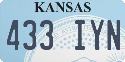 KS license plate 433IYN