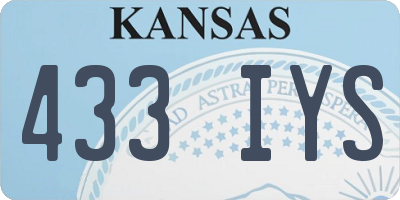 KS license plate 433IYS