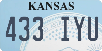 KS license plate 433IYU