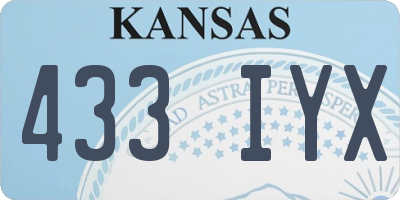 KS license plate 433IYX
