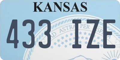 KS license plate 433IZE