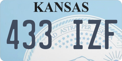 KS license plate 433IZF
