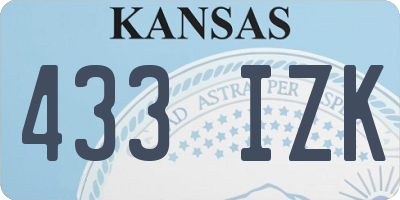 KS license plate 433IZK