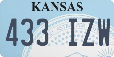 KS license plate 433IZW
