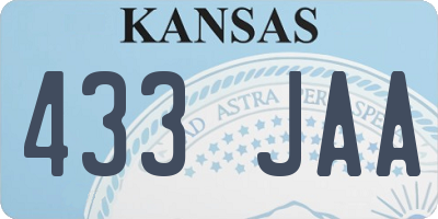 KS license plate 433JAA