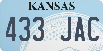 KS license plate 433JAC
