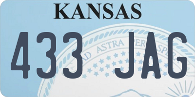 KS license plate 433JAG