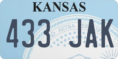 KS license plate 433JAK