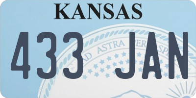 KS license plate 433JAN
