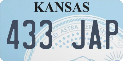 KS license plate 433JAP