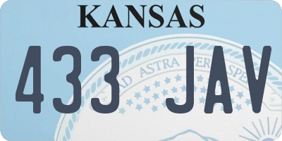 KS license plate 433JAV