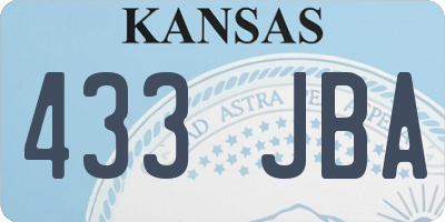 KS license plate 433JBA