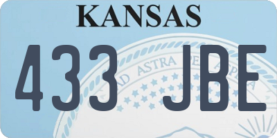 KS license plate 433JBE