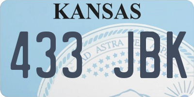 KS license plate 433JBK