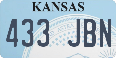KS license plate 433JBN
