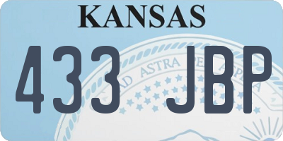 KS license plate 433JBP