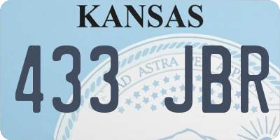 KS license plate 433JBR