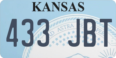 KS license plate 433JBT