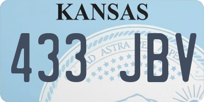 KS license plate 433JBV