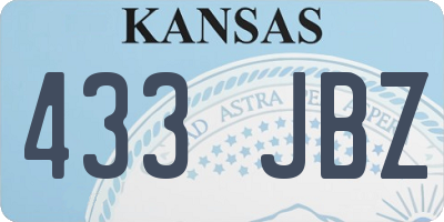 KS license plate 433JBZ
