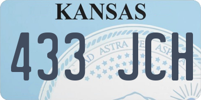 KS license plate 433JCH