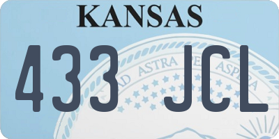 KS license plate 433JCL