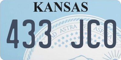 KS license plate 433JCO