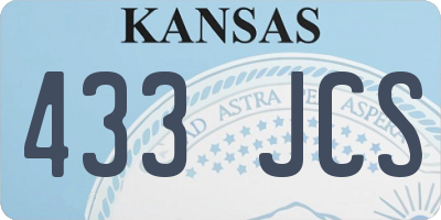 KS license plate 433JCS