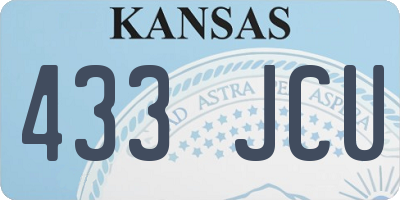 KS license plate 433JCU