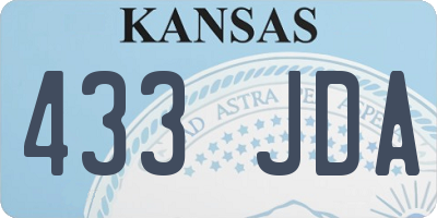 KS license plate 433JDA